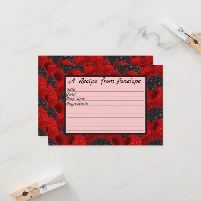 Écrivez sur la carte de recette motif et nom de ba (Devant/Arrière en situation)