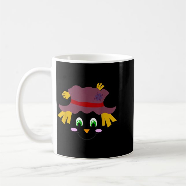 Ecrow Face In A Hat Funny Thanksgiving Halloween Coffee Mug (Left)