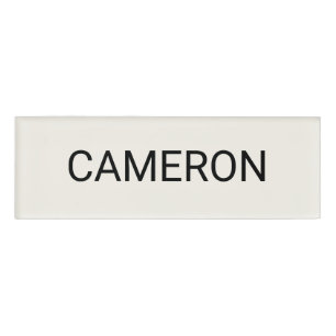 Ecru Acrylic Name Tag Professional Badge Magnetic