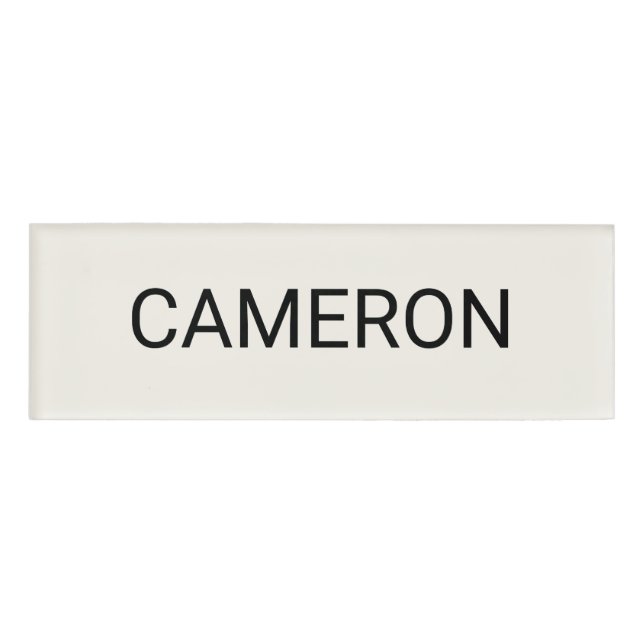 Ecru Acrylic Name Tag Professional Badge Magnetic (Front)
