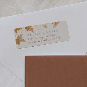 Ecru Adresse de retour Feuilles d'automne