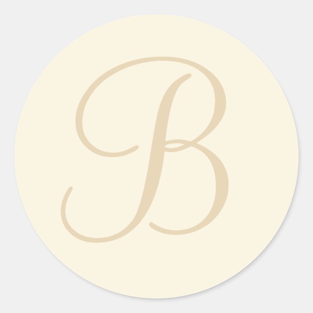 Ecru & Cream Monogrammed Envelope Seal / Gift Tag (Front)