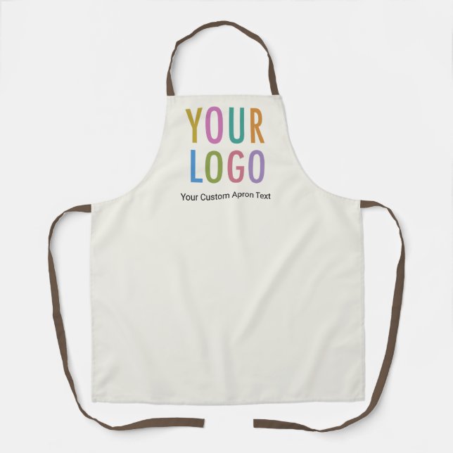 Ecru Custom Apron with Business Logo Personalized (Front)