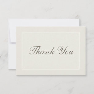 Ecru Dreams Formal Traditional Wedding Thank You Card