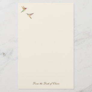 Ecru Hummingbird Stationery Paper