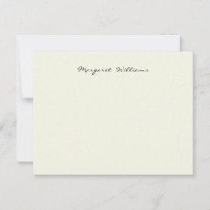 Ecru Ivory White Handwriting Script Name Card