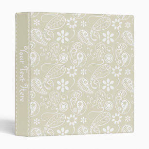 Ecru Paisley; Floral Binder