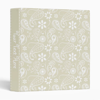 Ecru Paisley; Floral Binder