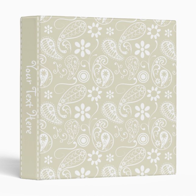 Ecru Paisley; Floral Binder (Front/Spine)
