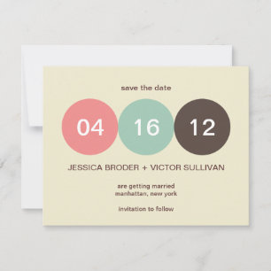 Ecru pastel dot wedding announcement save the date