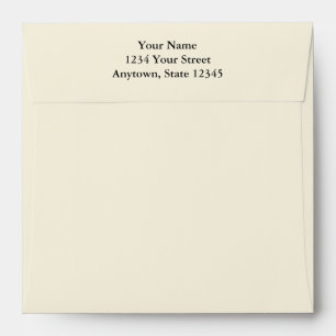 Ecru Square Envelope w/ Pre-Printed Return Address