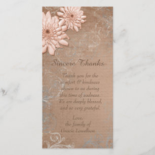 Ecru Tan Floral Sympathy Thank You