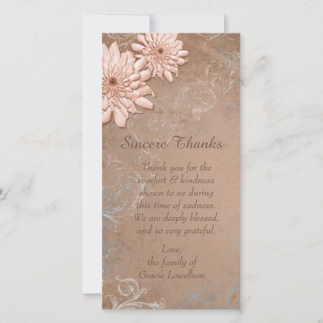 Ecru Tan Floral Sympathy Thank You (Front)