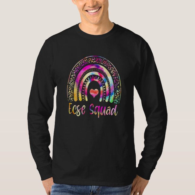 Ecse Squad Team Tie Dye Rainbow Back To School Tea T-Shirt (Front)