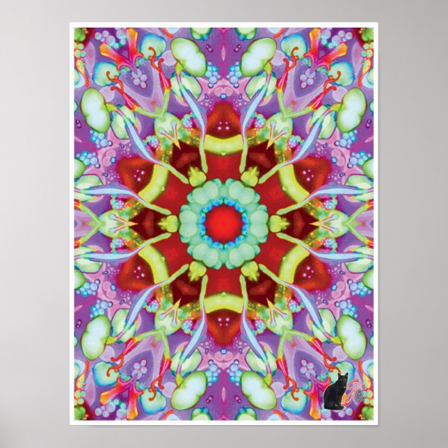 Ectoplasme Cinétique Collage Kaleidoscope Poster (Devant)
