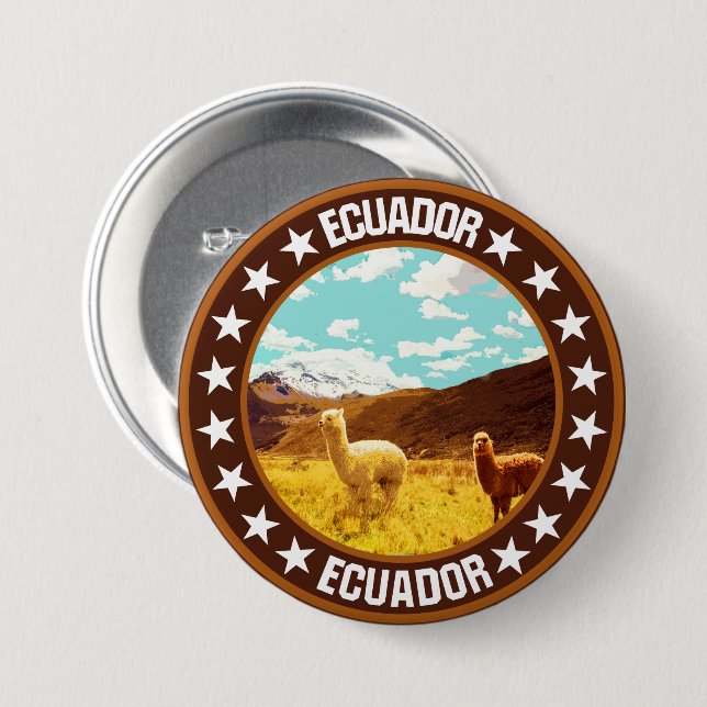 Ecuador                                            3 inch round button (Front & Back)