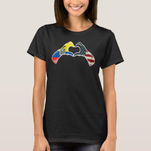 Ecuador American USA Flag  USA Ecuadorian Heart 1 T-Shirt