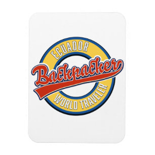 Ecuador backpacker world traveller logo magnet