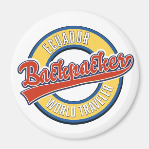 Ecuador backpacker world traveller logo magnet