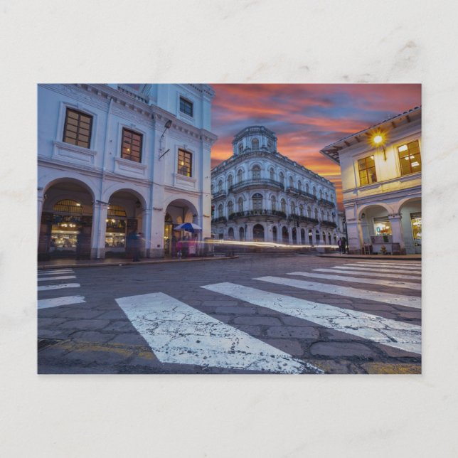 Ecuador Cathedral Street Travel Postcard (Front)