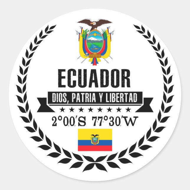 Ecuador Classic Round Sticker (Front)
