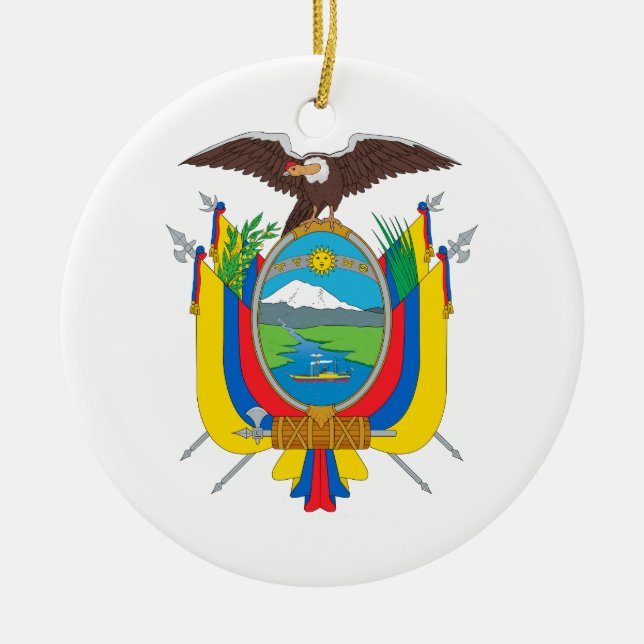 Ecuador Coat of Arms Ceramic Ornament (Front)