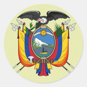 Ecuador Coat of Arms detail Classic Round Sticker