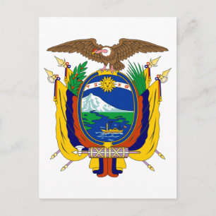 Ecuador coat of arms postcard