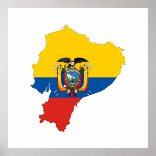 ecuador country flag map shape silhouette symbol poster