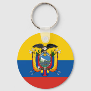 Ecuador country flag symbol long keychain