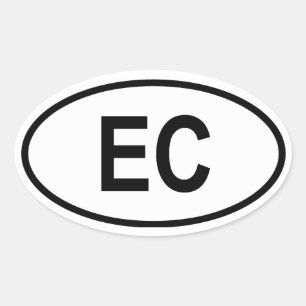 Ecuador "EC" Oval Sticker