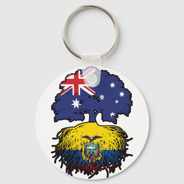 Ecuador Ecuadorian Australian Tree Roots Keychain (Front)