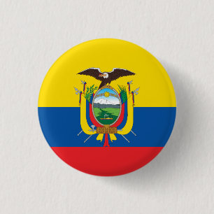 Ecuador (Ecuadorian) Flag 1 Inch Round Button
