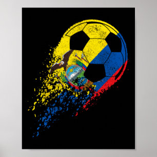 Ecuador Ecuadorian Flag Footll Player  Poster