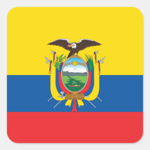Ecuador (Ecuadorian) Flag Square Sticker