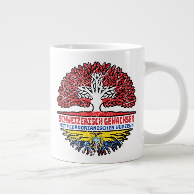 Ecuador Ecuadorianisch Schweizer Schweiz Baum Large Coffee Mug (Right)
