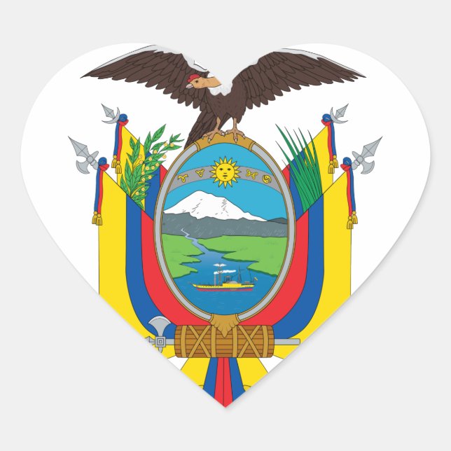 ecuador emblem heart sticker (Front)