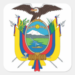 ecuador emblem square sticker