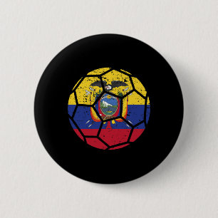 Ecuador Fans Ecuador Flag World Soccer Jersey Foot 2 Inch Round Button
