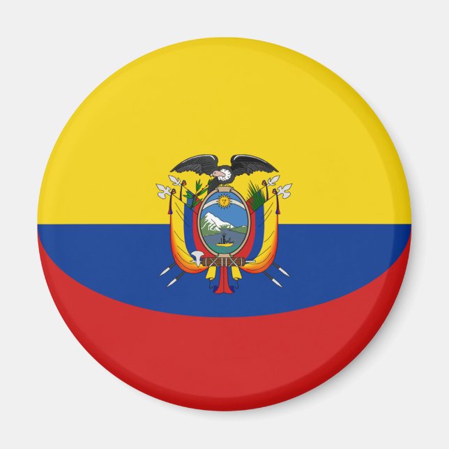 Ecuador Fisheye Flag Magnet (Front)
