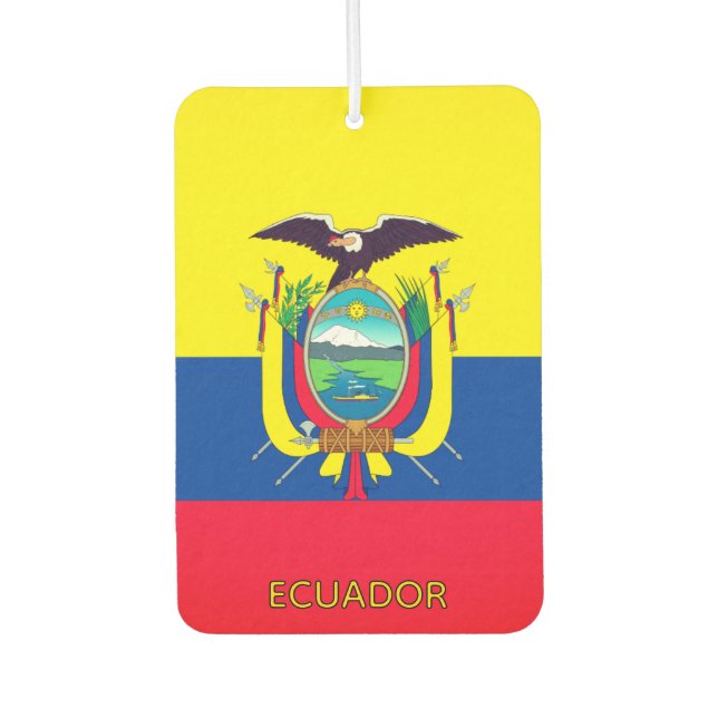 Ecuador Flag Air Freshener (Front)
