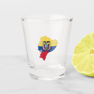 Ecuador flag and map shot glass