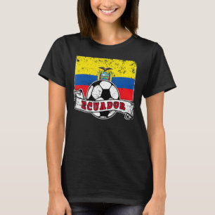 ECUADOR FLAG AND SOCCER BALL DISTRESSED T-Shirt