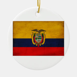 Ecuador Flag Ceramic Ornament