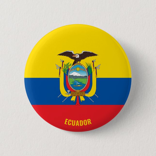Ecuador Flag Cute Patriotic 2 Inch Round Button (Front)