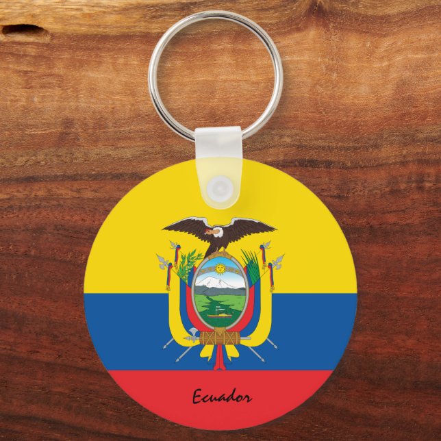 Ecuador Flag & Ecuador patriots / sports Keychain (Front)
