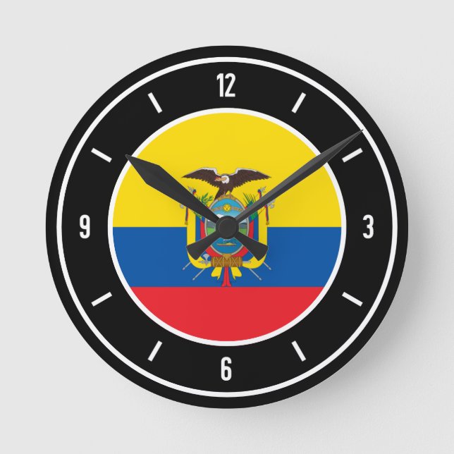 Ecuador Flag Elegant Round Clock (Front)