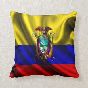 Ecuador Flag Fabric Throw Pillow