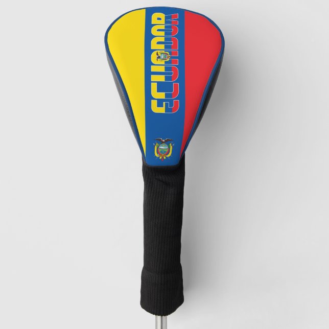 Ecuador Flag Gorgeous Patriotic Golf Head Cover (Front)