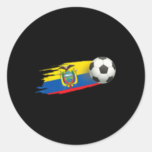Ecuador Flag Jersey - Soccer Ll Footll Classic Round Sticker